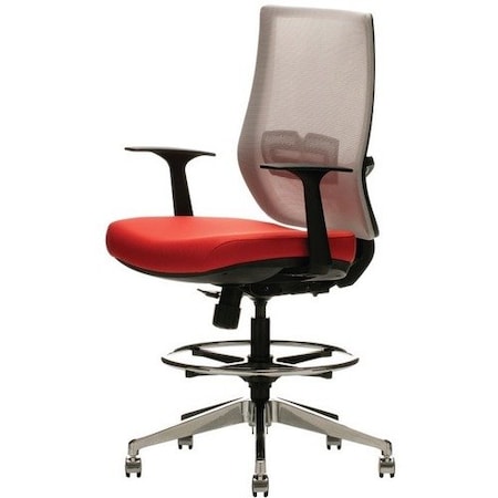 United Chair Co Stool, w/Arms, w/Casters, 26inx28inx52-1/4in, RavenBack/Cobalt UNCUP52RTP04